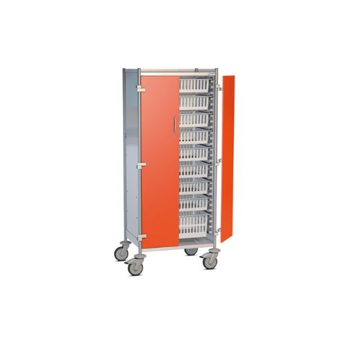 Hammerlit modular trolley stainless steel (22 height units / 1 pair of doors)