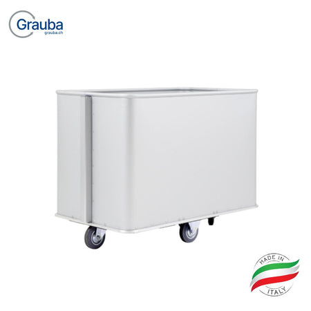 Alvi Federbodenwagen 680CR mit 1-2-1 Rollenanordnung, robuster Wäschewagen aus Leichtmetall und Stahlrahmen mit Federboden für ergonomischen Transport in Wäscherei, Klinik und Pflege