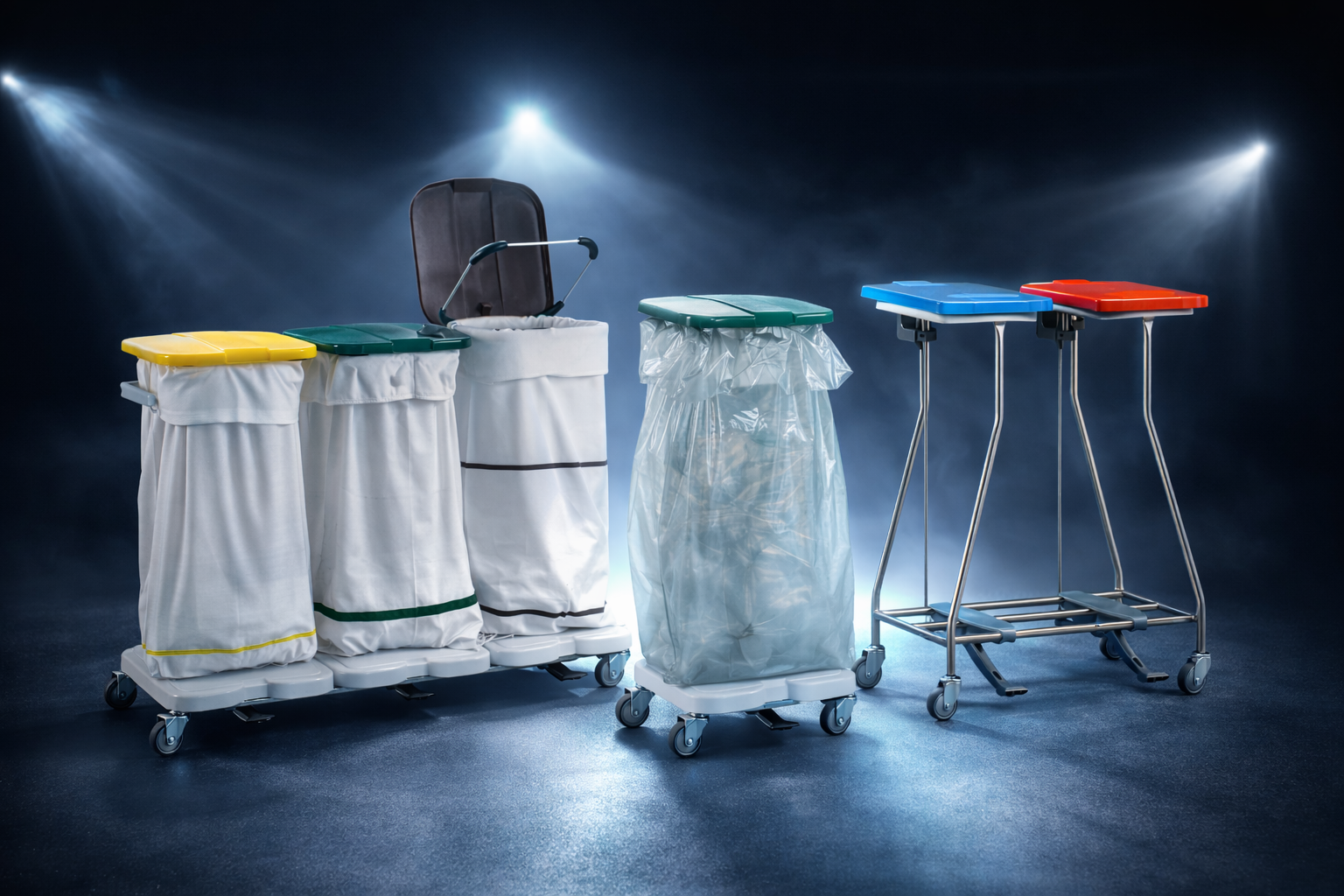 Wäschesammler und Abfallsammler Hammerlit und Alvi für Gesundheitswesen und Wäschereien