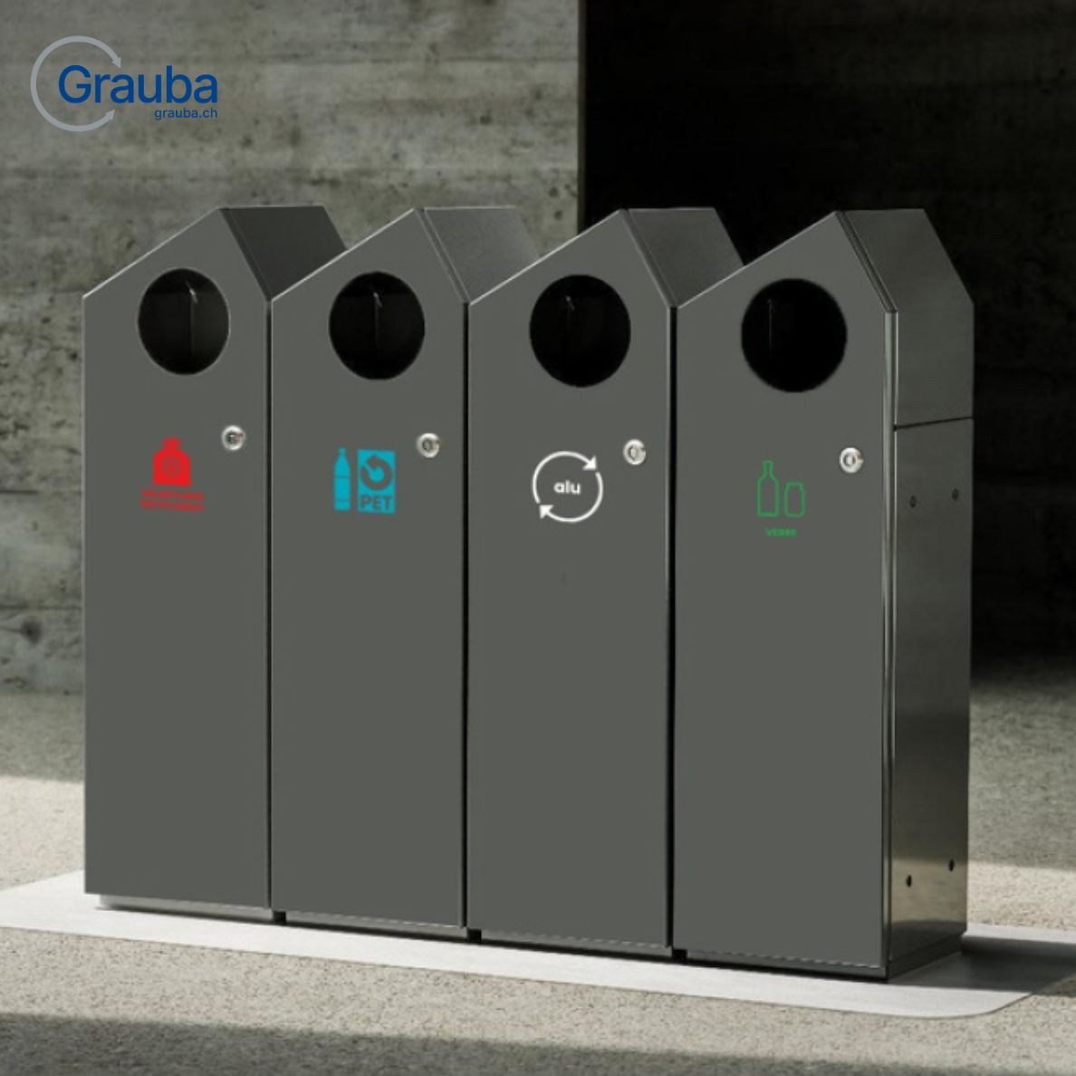 Aussenabfallbehalter_Grauba_AG_Grau_Schwarz