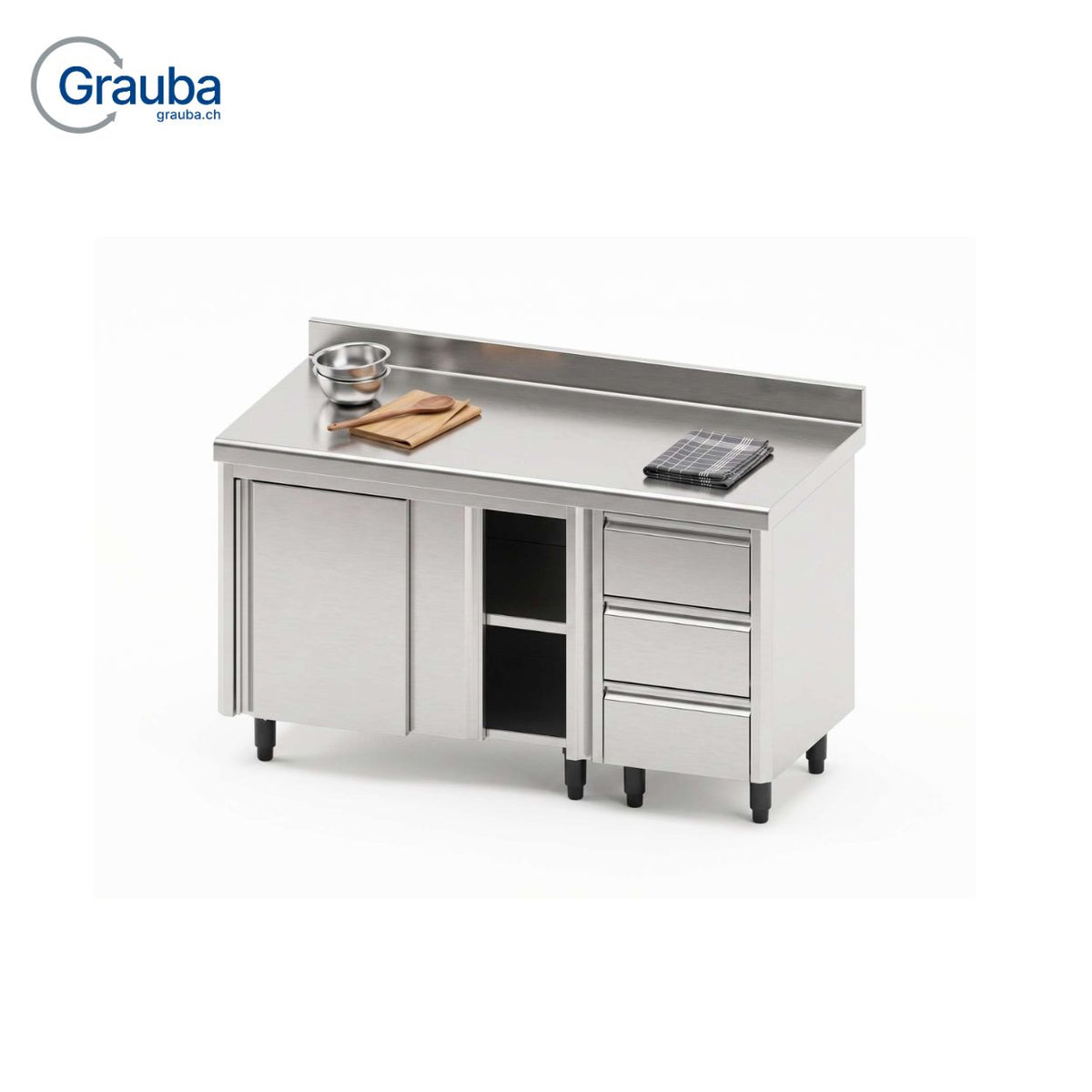 Edelstahl-Unterschrank_mit_abgerundetem_Rand_2_Schiebetueren_und_3_GN-1_1-Gastroschublade