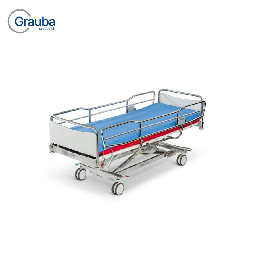 Lojer ScanAfia X ICU W: Elektrisches, maschinenwaschbares Spitalbett mit 340 kg Traglast, CPR- und Trendelenburg-Funktion. Jetzt bei Grauba entdecken.