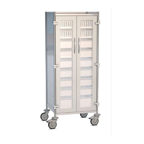 Hammerlit modular trolley stainless steel (22 height units / 1 pair of hinged doors with light cutout)